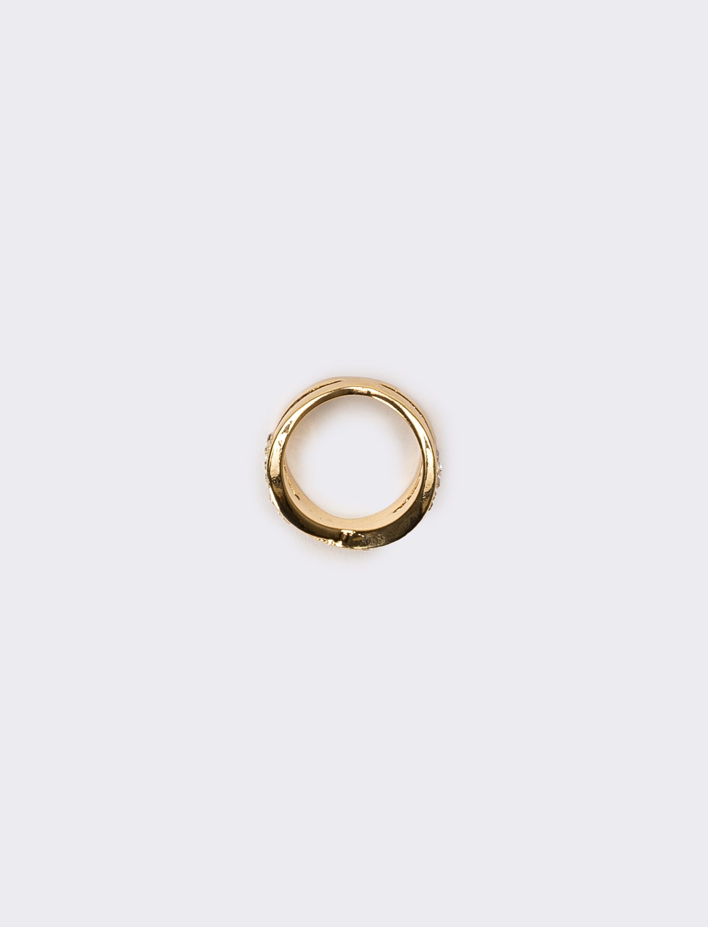 Anello donna ad incrocio con strass a baguette - Oro
