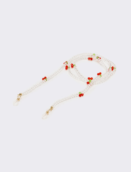 Collana portaocchiali con ciliegie - Trasparente