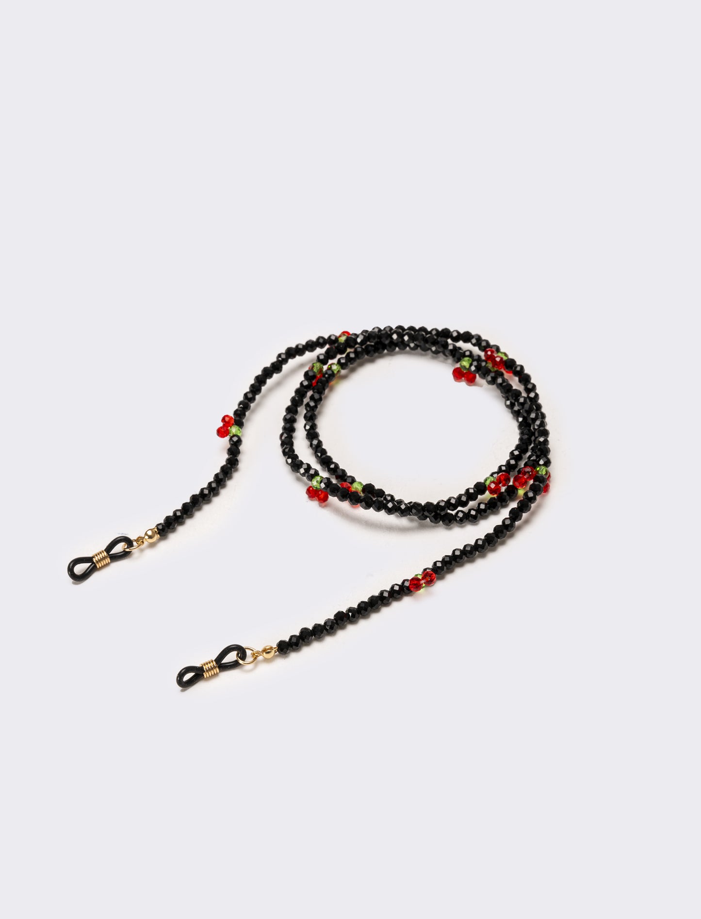 Collana portaocchiali con ciliegie - Nero