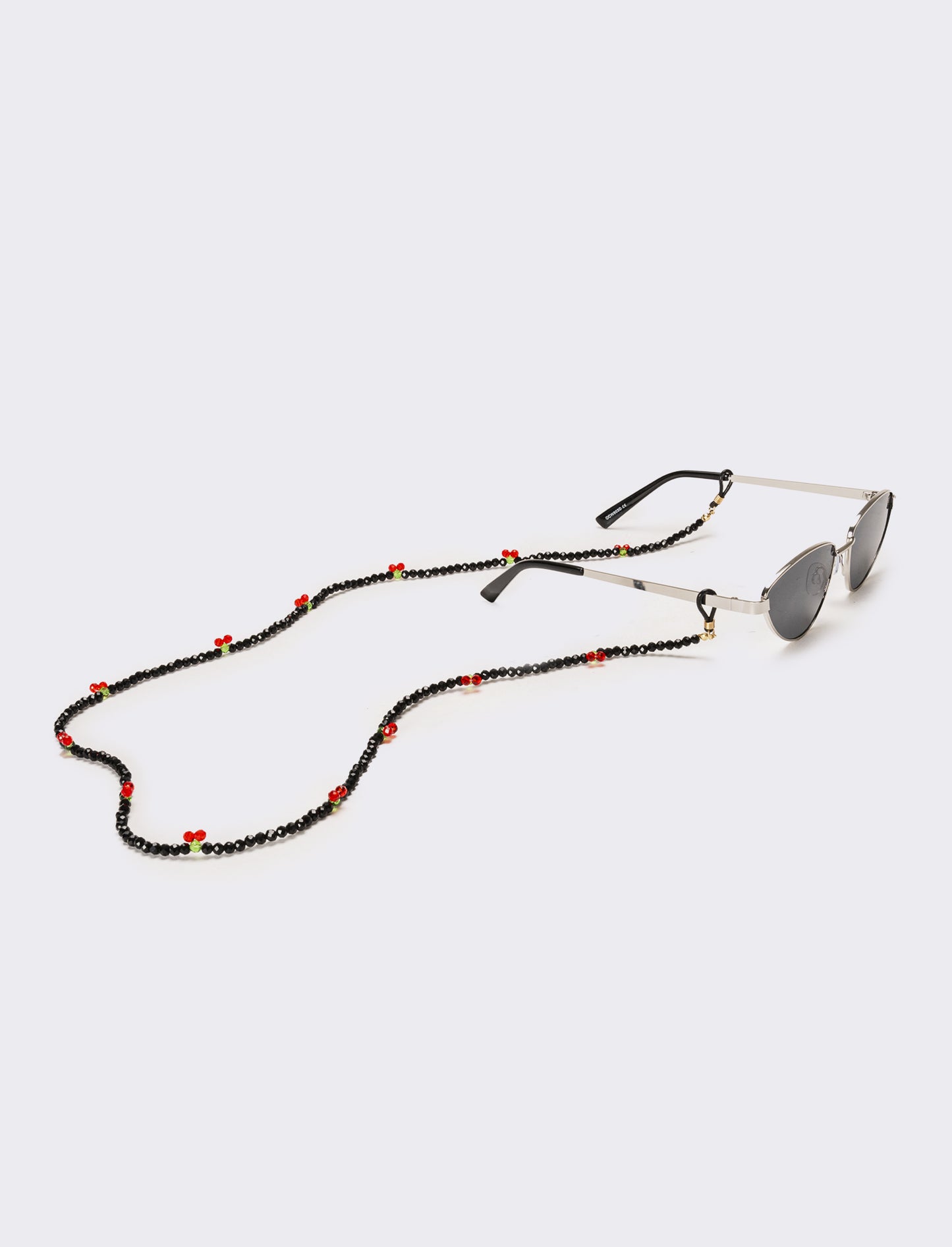 Collana portaocchiali con ciliegie - Nero
