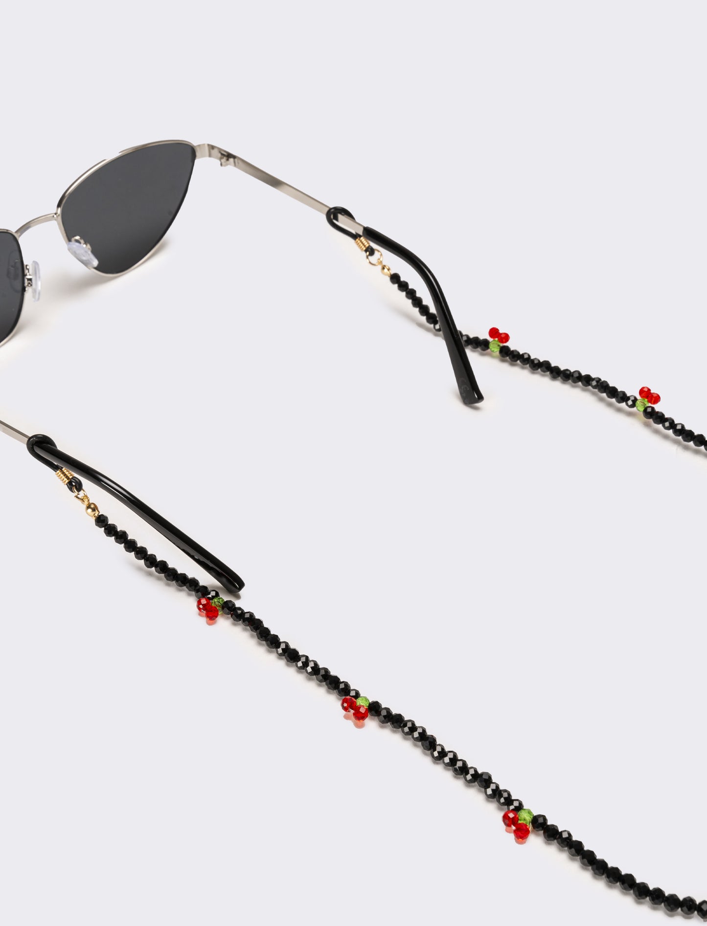 Collana portaocchiali con ciliegie - Nero