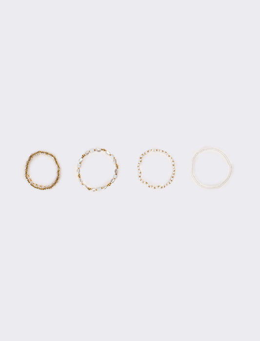 Bracciale donna 4 fili elastici - Oro