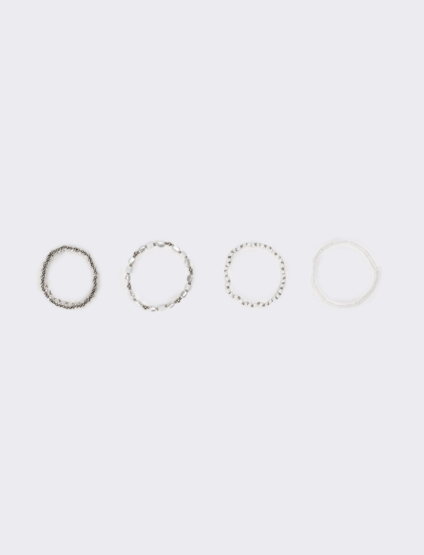 Bracciale donna 4 fili elastici - Argento