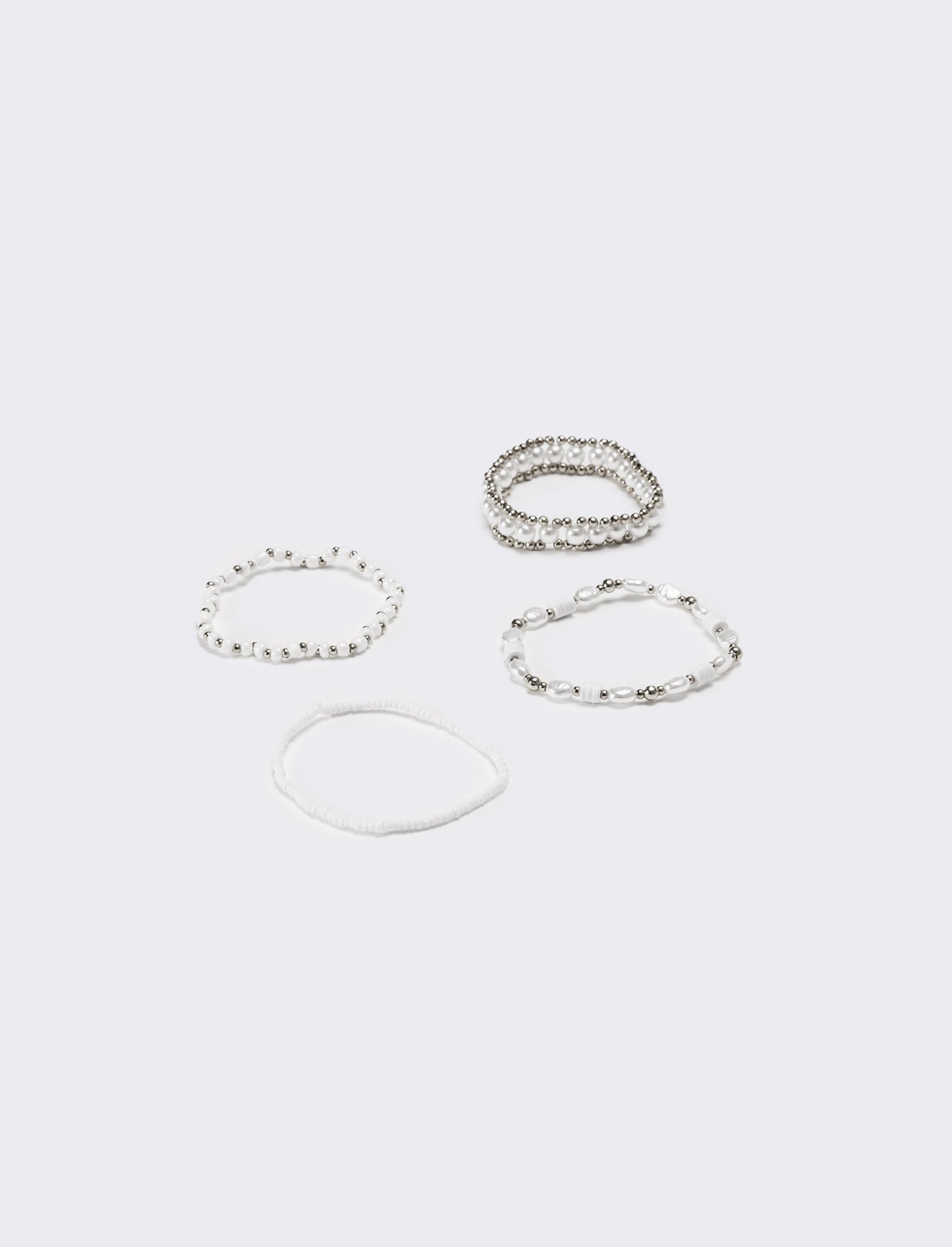 Bracciale donna 4 fili elastici - Argento