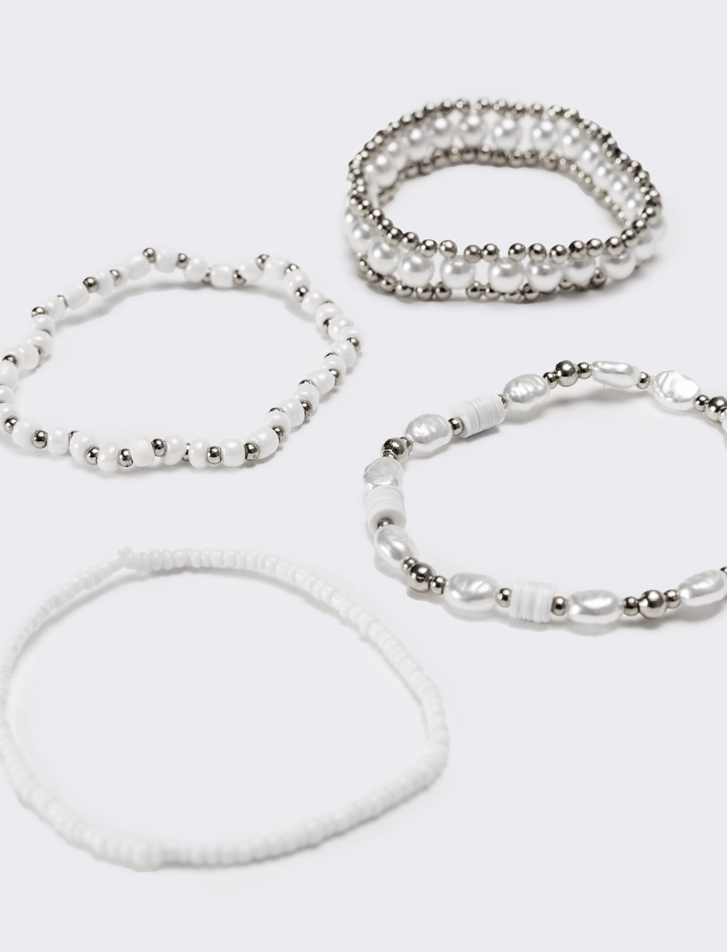 Bracciale donna 4 fili elastici - Argento
