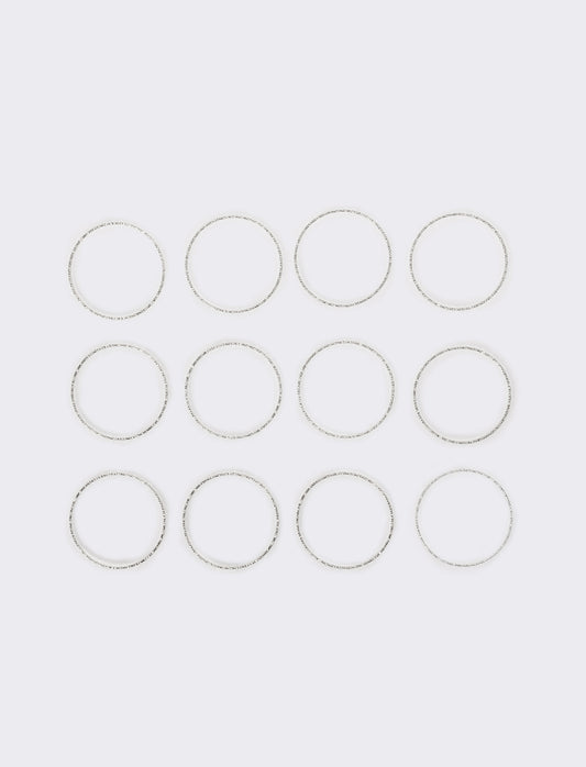 Bracciali donna 12 pezzi rigidi - Argento
