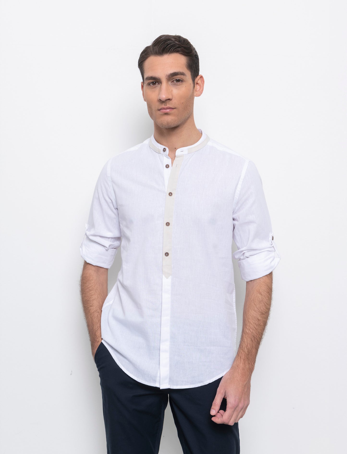 Camicia finta casacca da uomo - Bianco