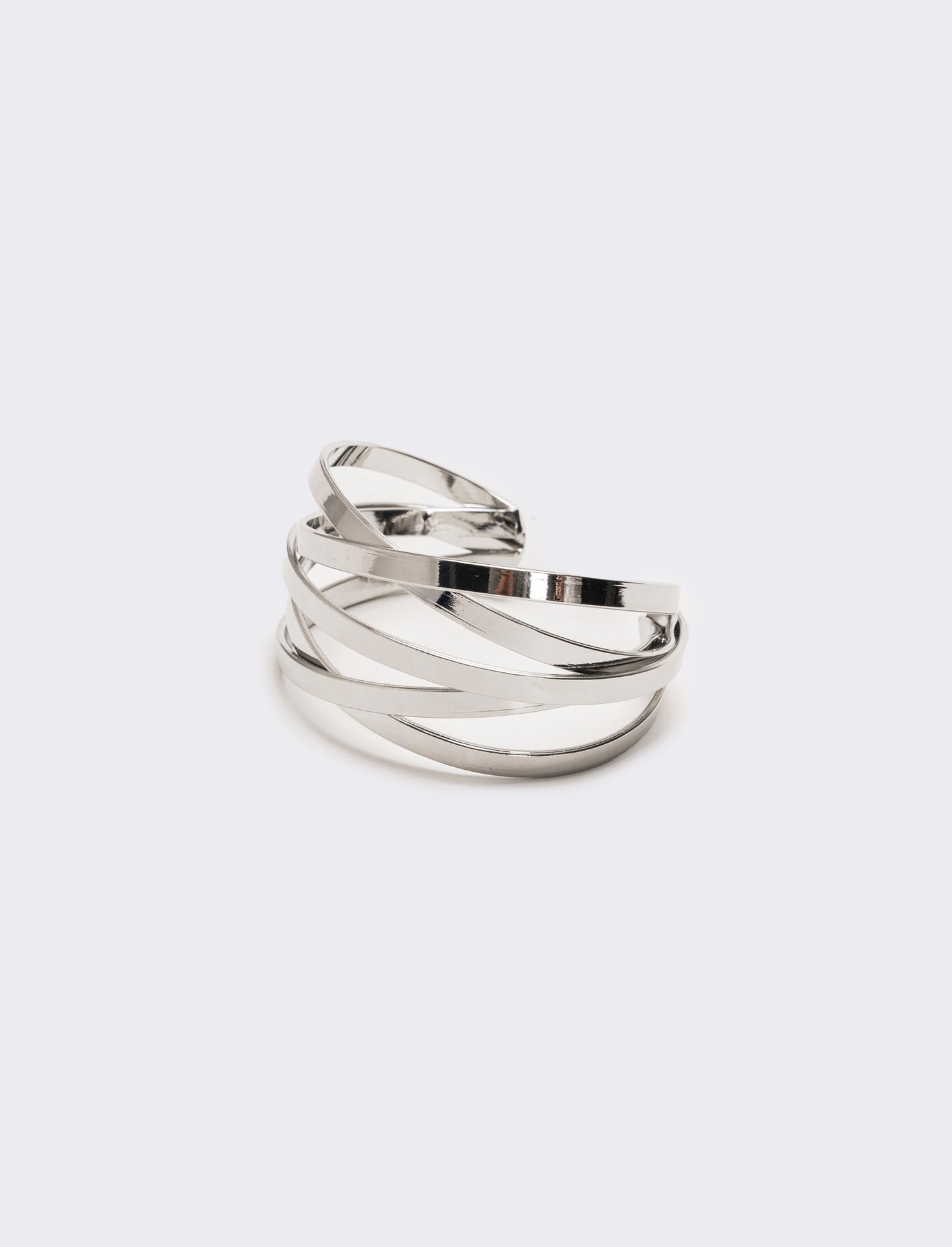 Bracciale donna 5 fili rigido aperto - Argento