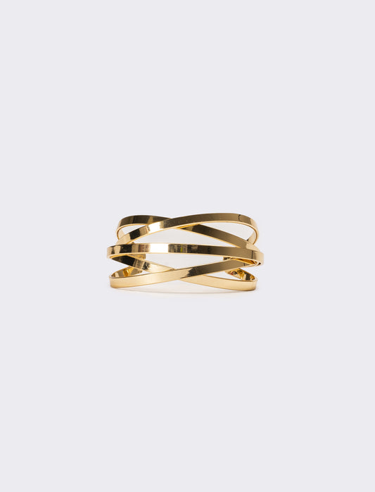 Bracciale donna 5 fili rigido aperto - Oro