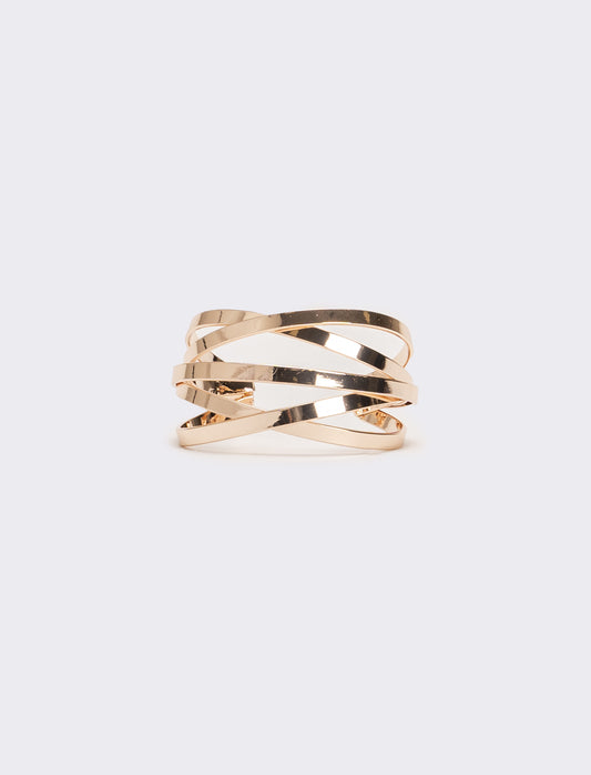 Bracciale donna 5 fili rigido aperto - Rosa
