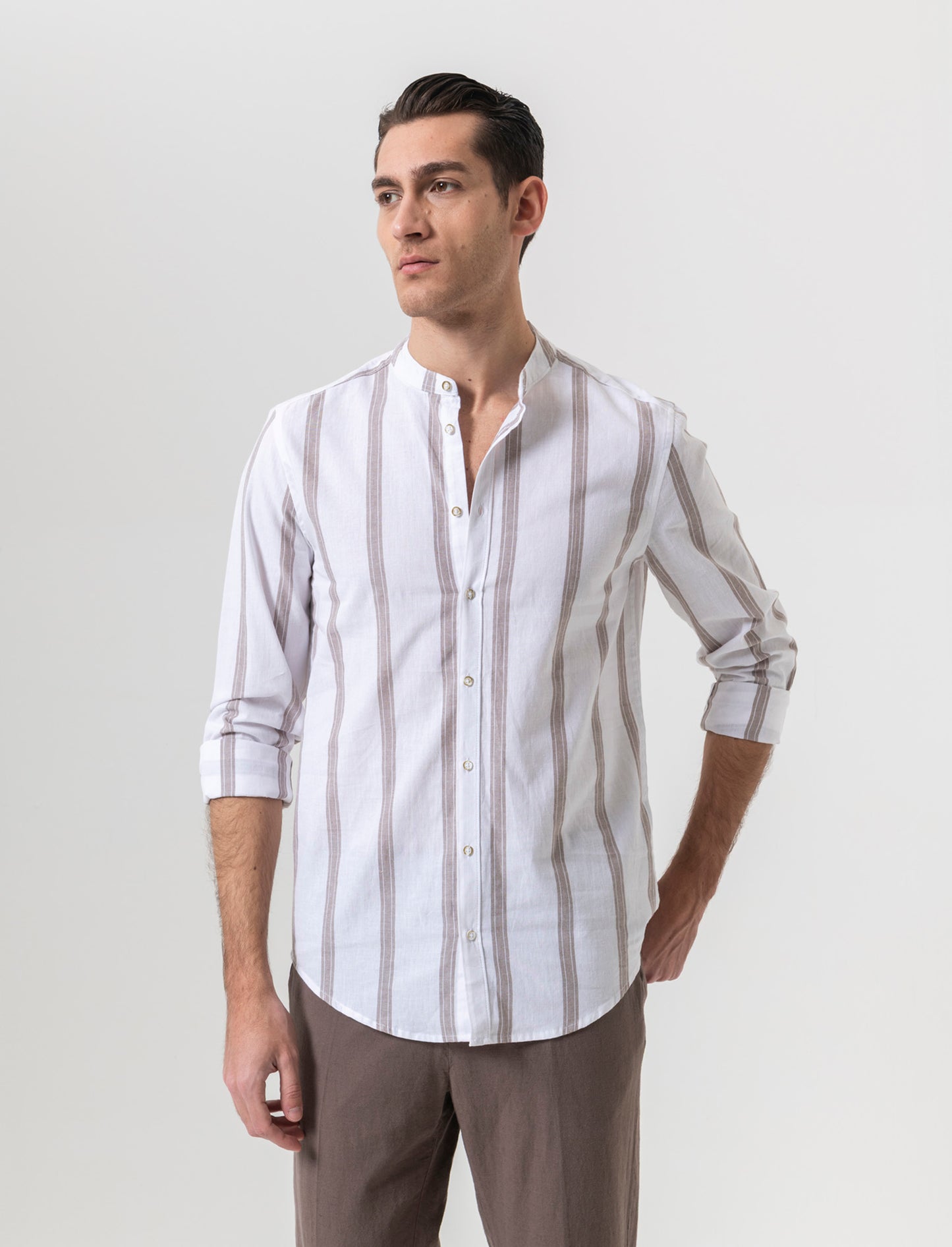 Camicia a righe da uomo - Bianco