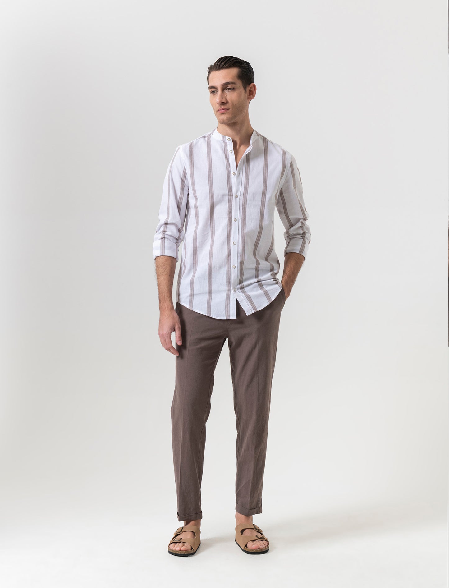 Camicia a righe da uomo - Bianco