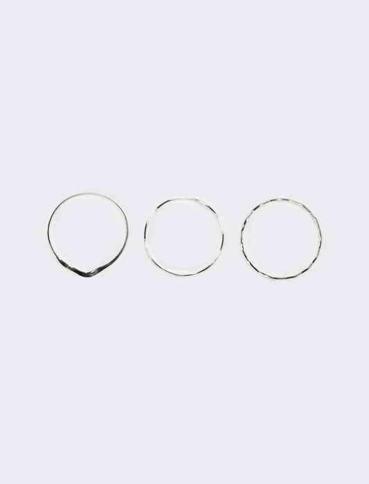 Bracciale donna 3 pezzi ondulati - Argento