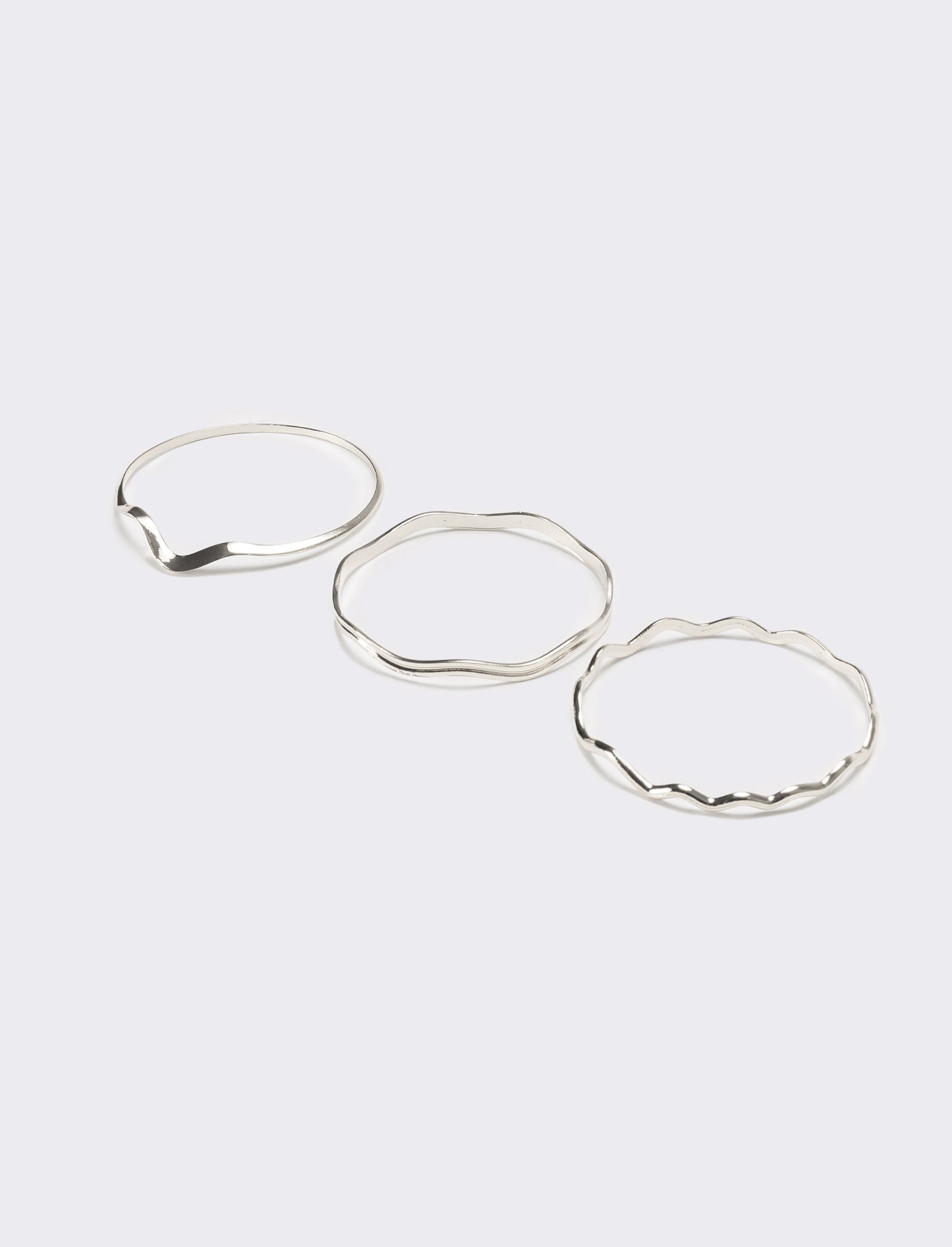 Bracciale donna 3 pezzi ondulati - Argento