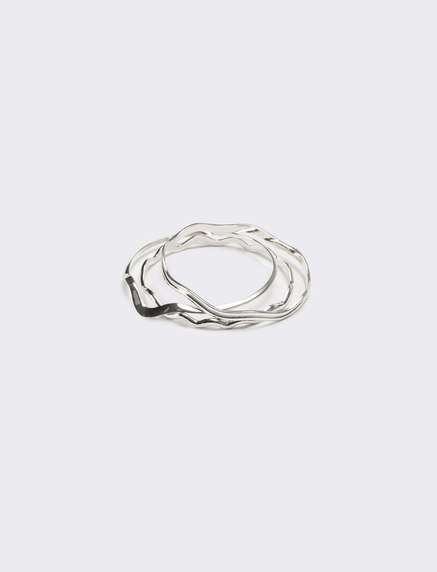 Bracciale donna 3 pezzi ondulati - Argento