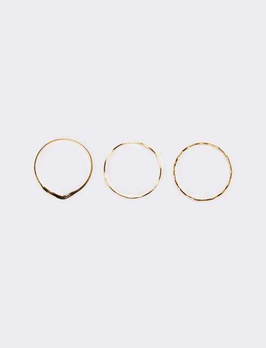 Bracciale donna 3 pezzi ondulati - Oro