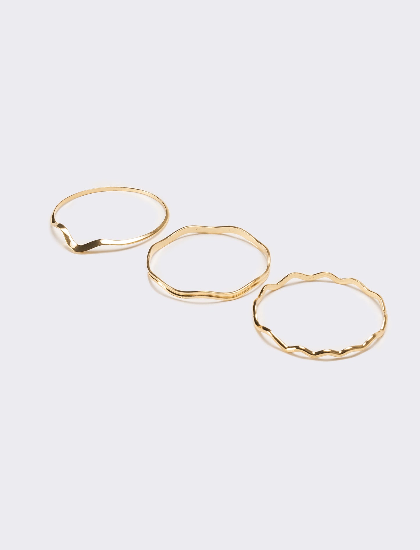 Bracciale donna 3 pezzi ondulati - Oro