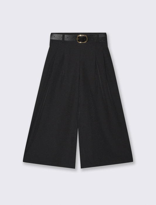 Pantalone gamba ampia per bambina elegante - Nero