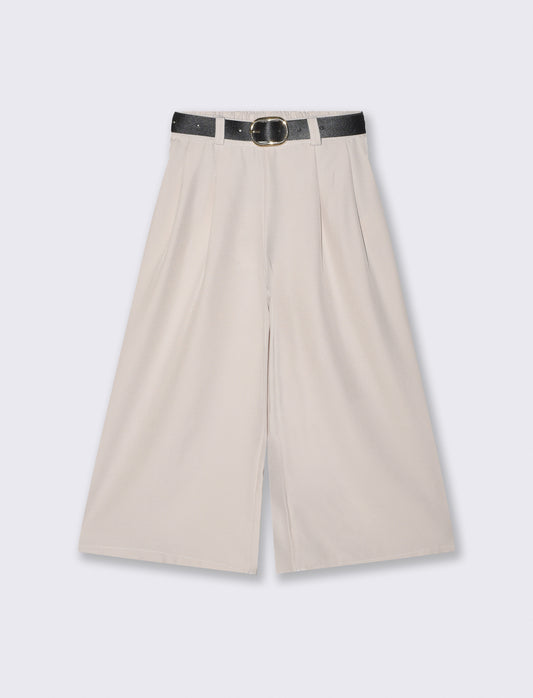 Pantalone gamba ampia per bambina elegante - Beige