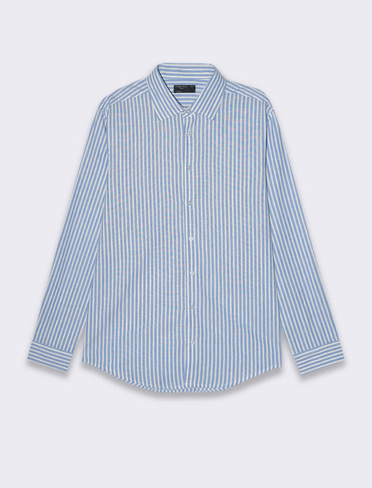 Man's striped shirt for stylish outfits - Sky blue