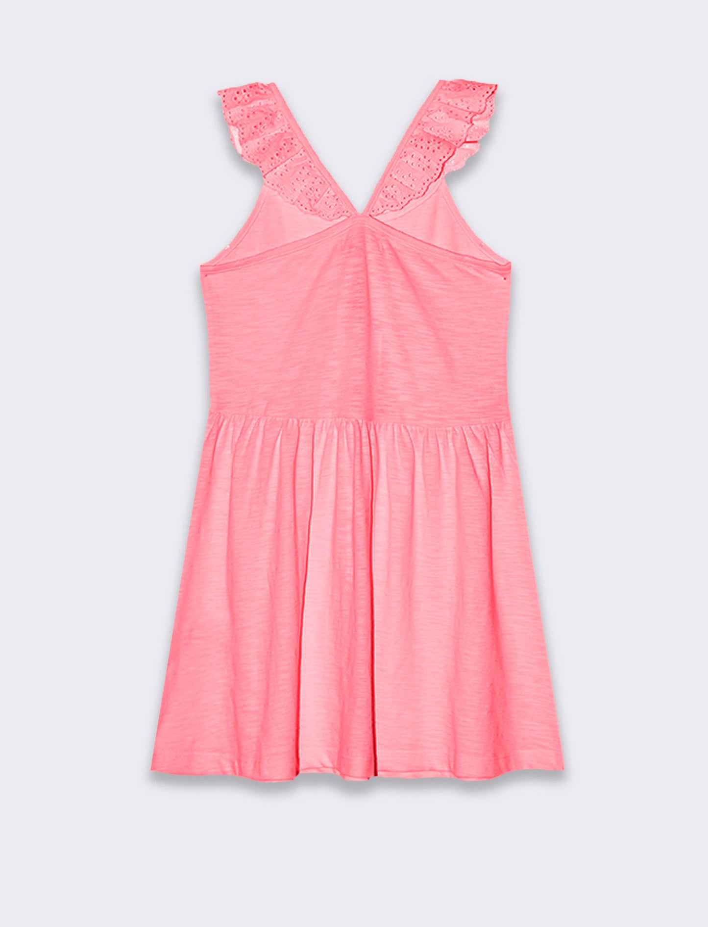 Vestito fluo con dettagli in pizzo da bambina - Fuxia