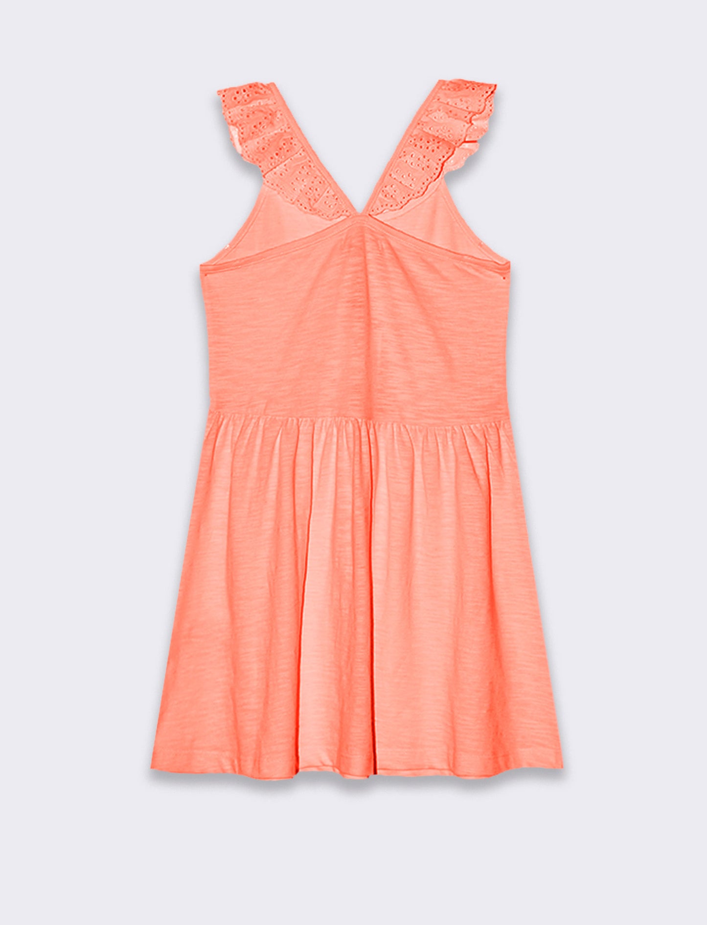 Vestito fluo con dettagli in pizzo da bambina - Arancio