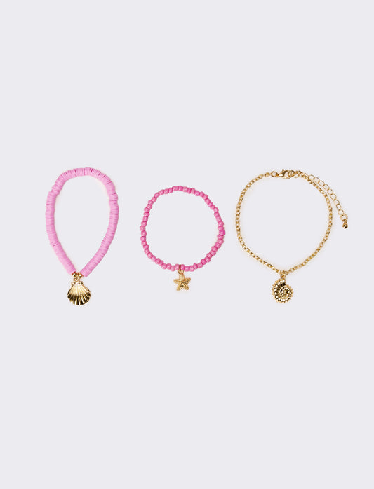 Bracciale donna con soggetti mare - Fuxia