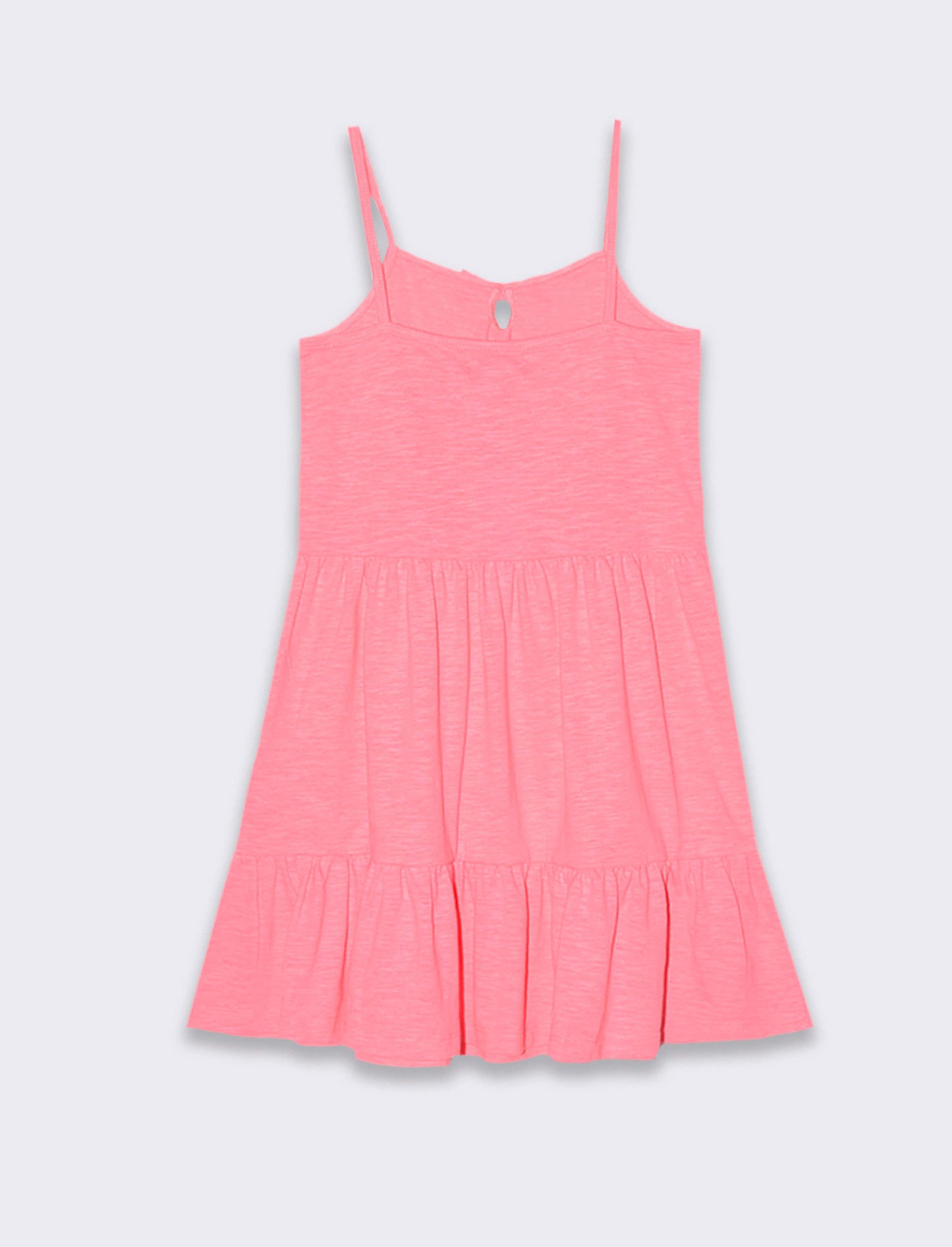 Vestito fluo con balze da bambina - Fuxia