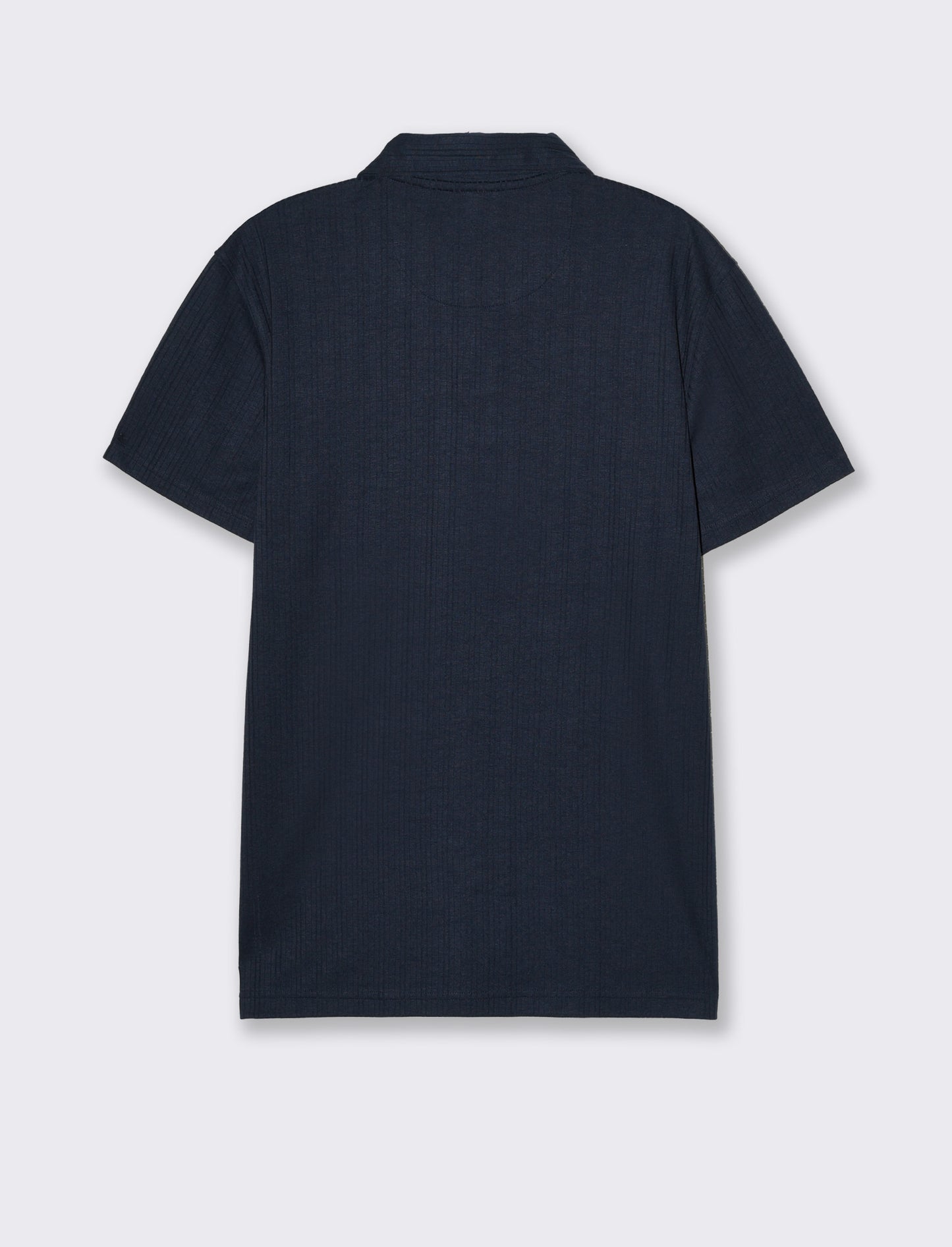 Polo a coste effetto maglia da uomo - Blu