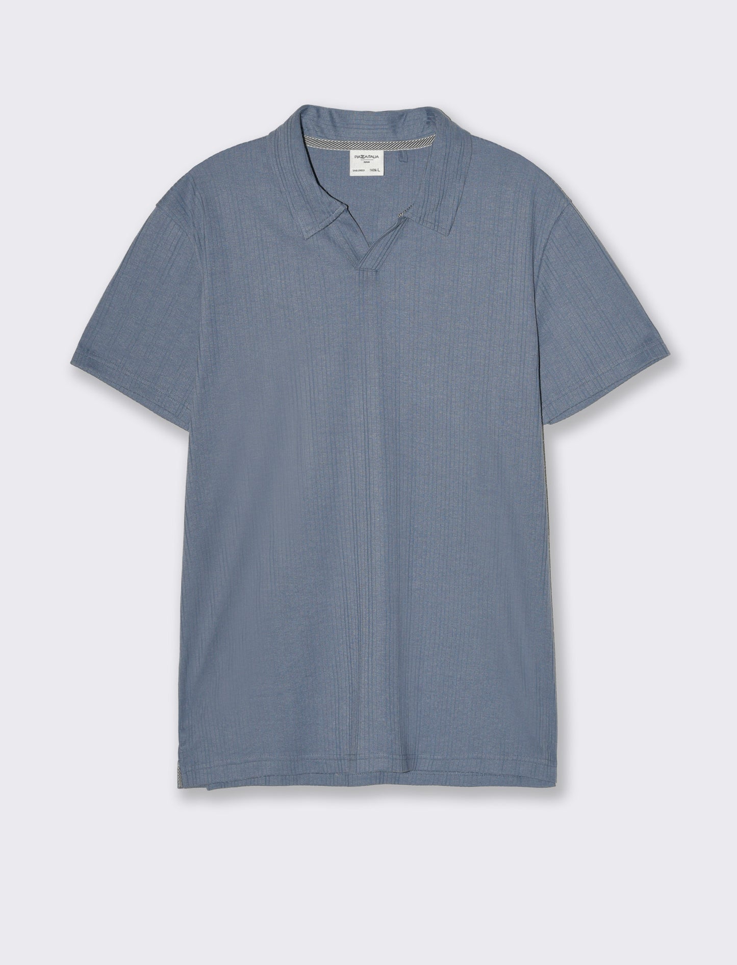 Polo a coste effetto maglia da uomo - CARTA DA ZUCCHERO