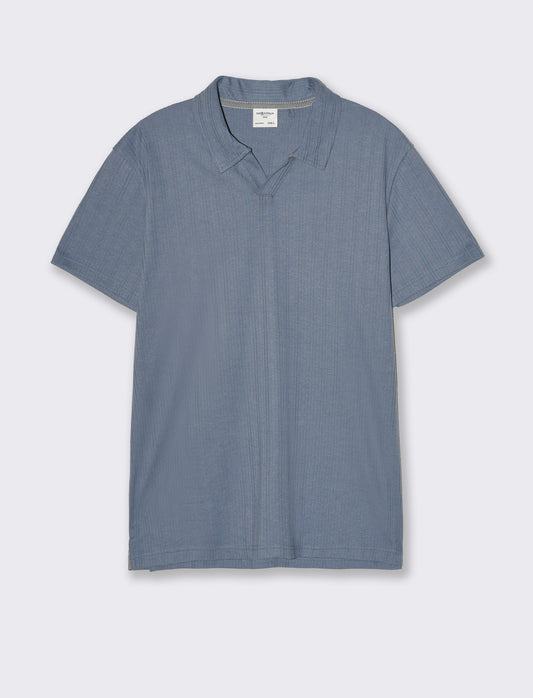 Polo a coste effetto maglia da uomo - CARTA DA ZUCCHERO