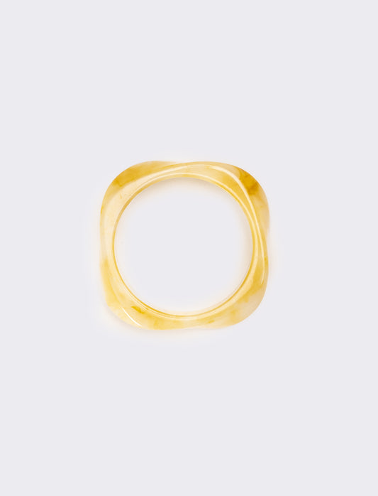 Bracciale donna rigido effetto resina - Bianco sporco