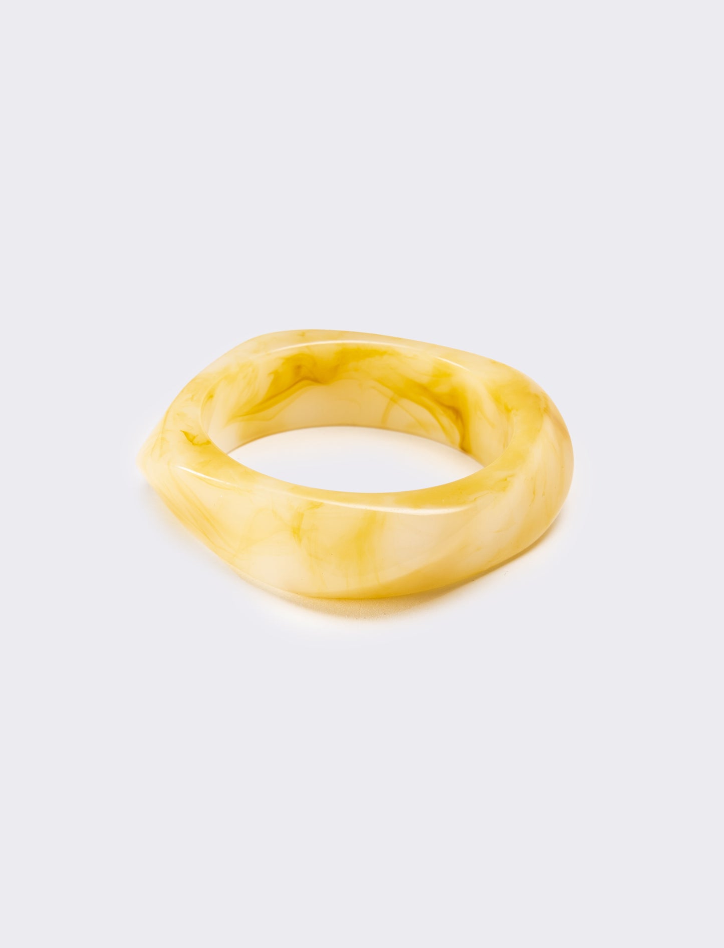 Bracciale donna rigido effetto resina - Bianco sporco