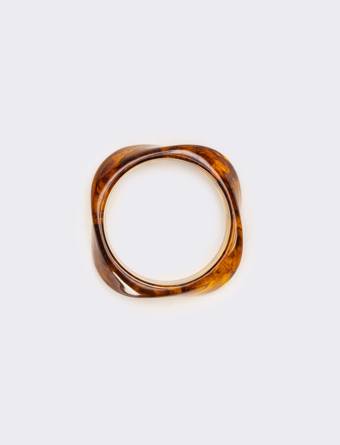 Bracciale donna rigido effetto resina - Marrone scuro