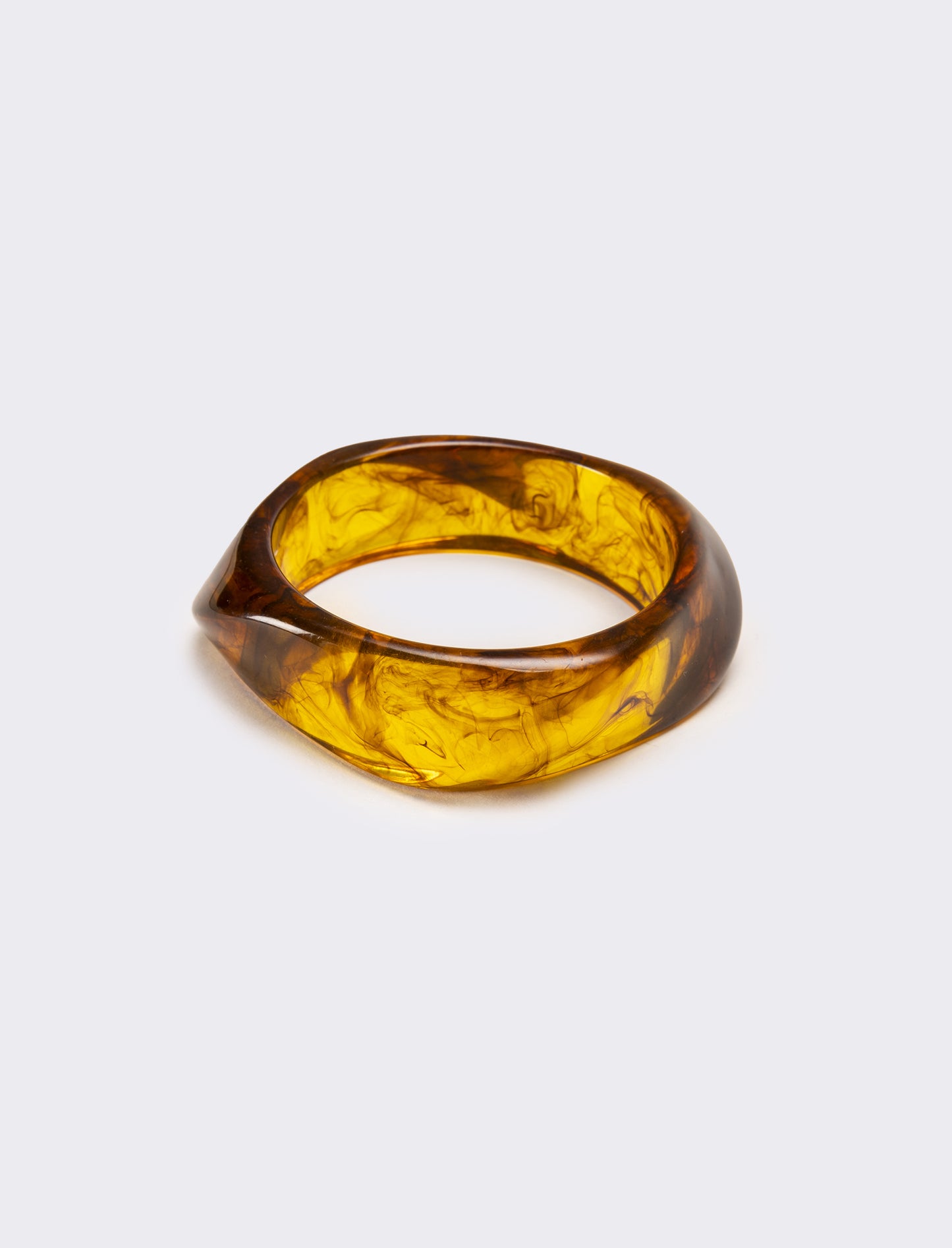 Bracciale donna rigido effetto resina - Marrone scuro