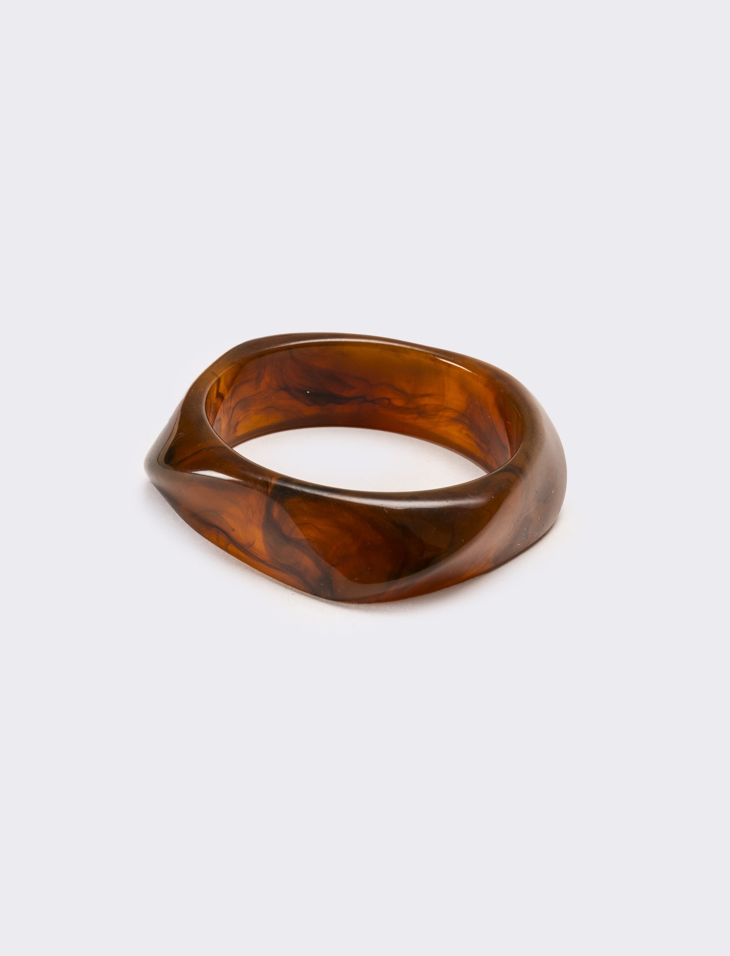 Bracciale donna rigido effetto resina - Marrone
