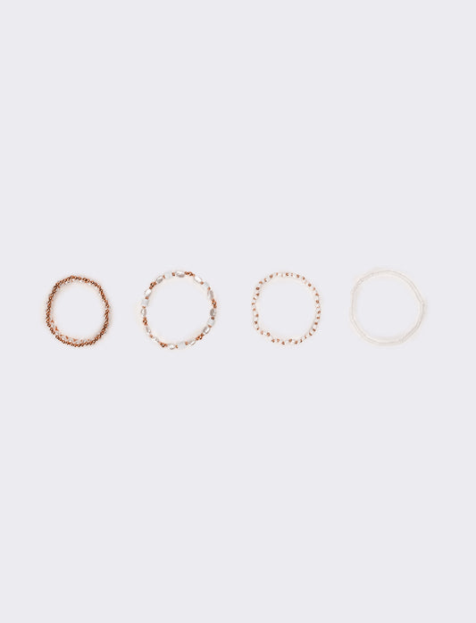 Bracciali donna 3 elastici con palline - Rosa