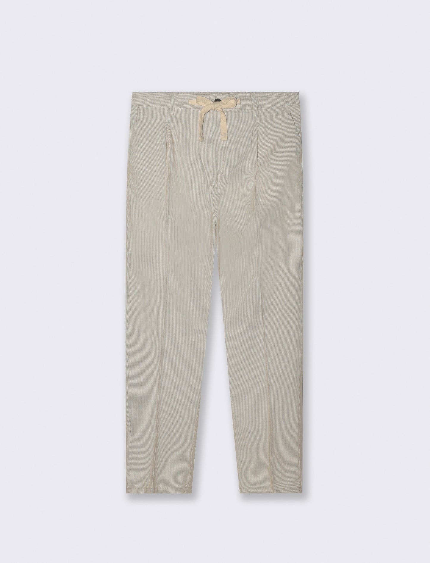 Pantaloni chino jogger misto lino a righe da uomo - Beige