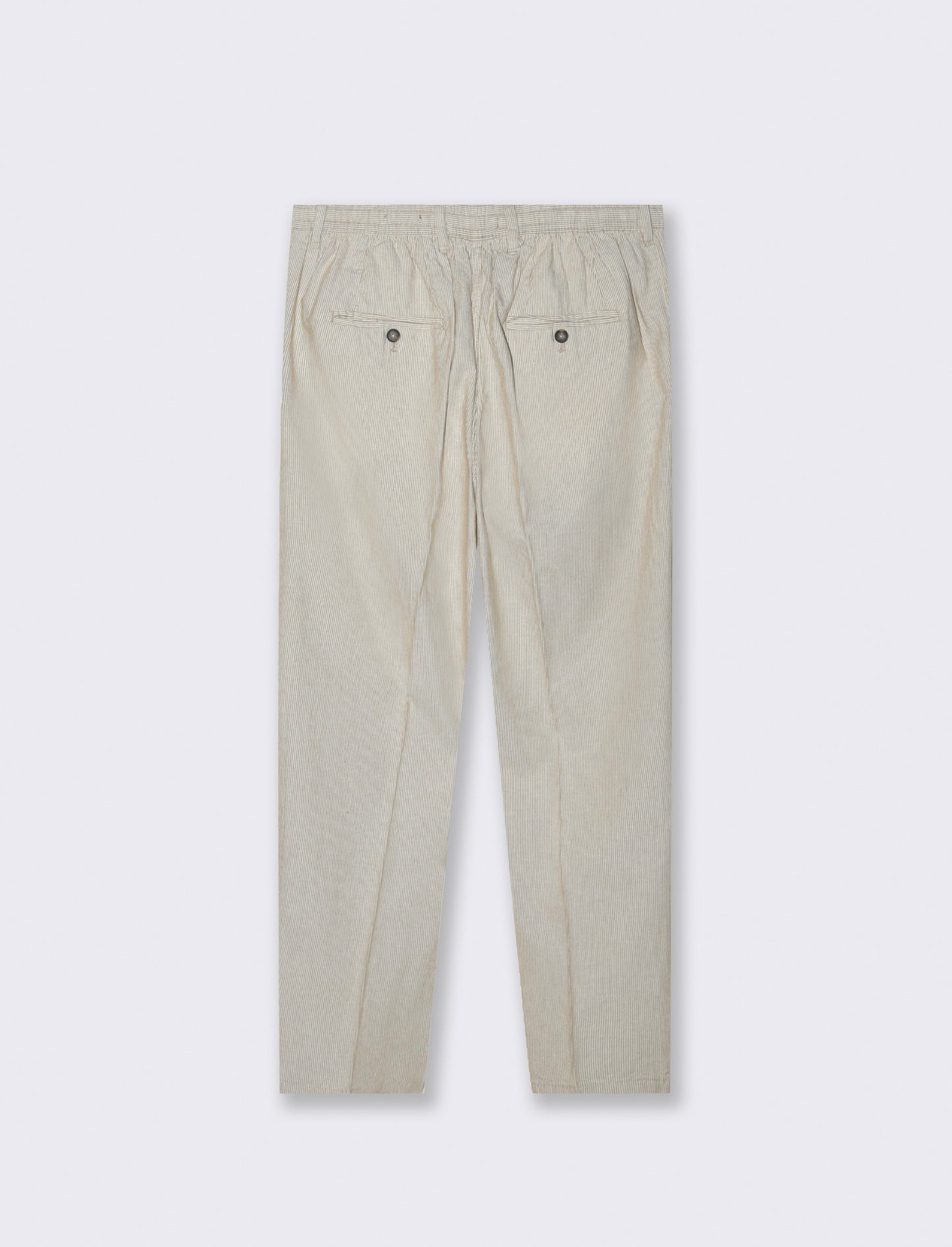 Pantaloni chino jogger misto lino a righe da uomo - Beige