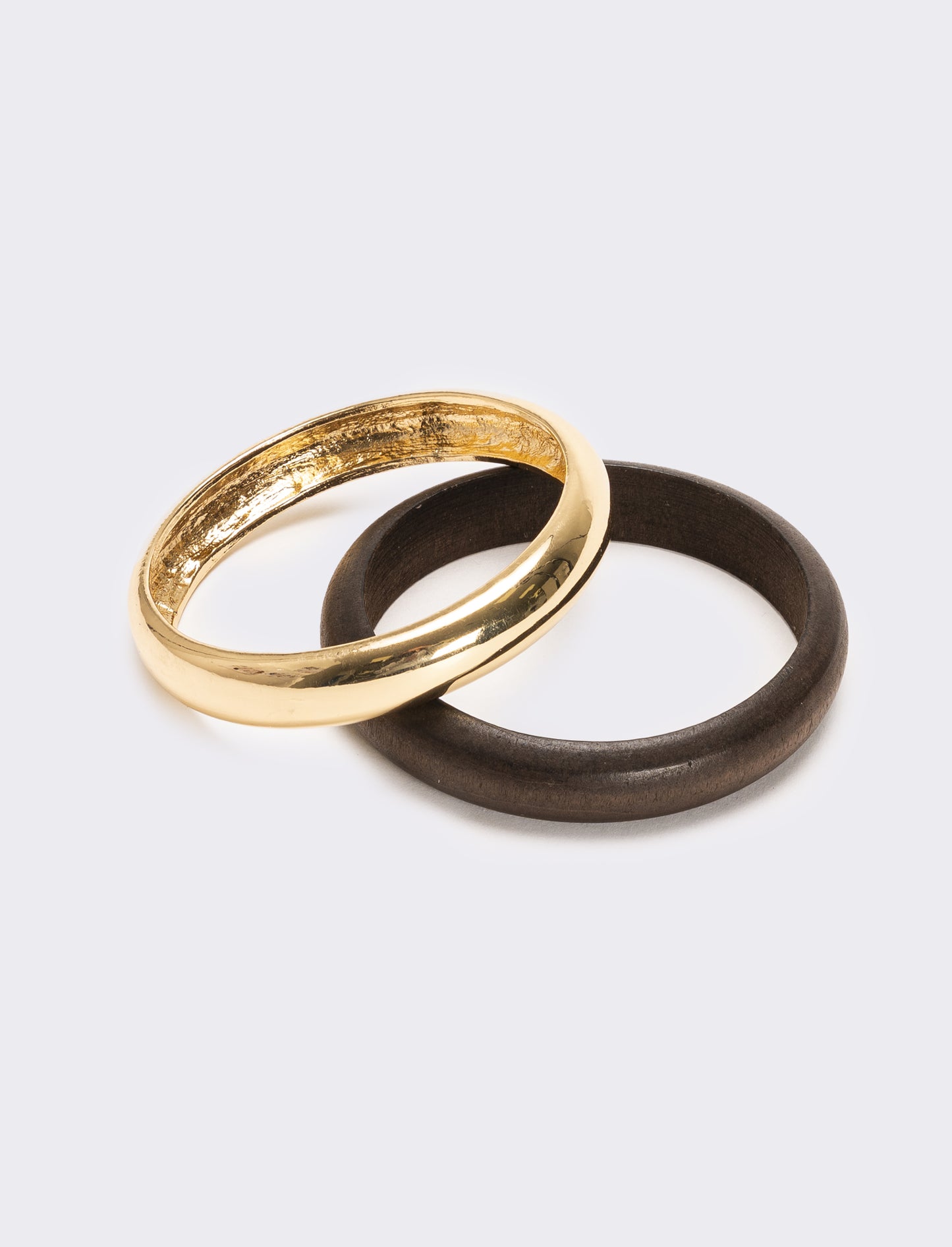Bracciale donna metallo e legno - Oro