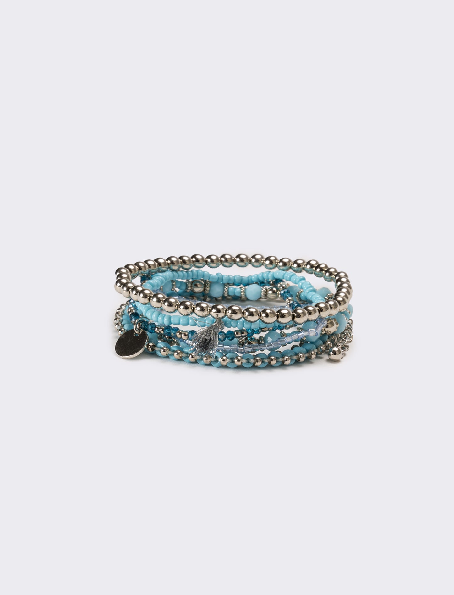 Bracciali donna 6 pezzi card con conteria - Turchese