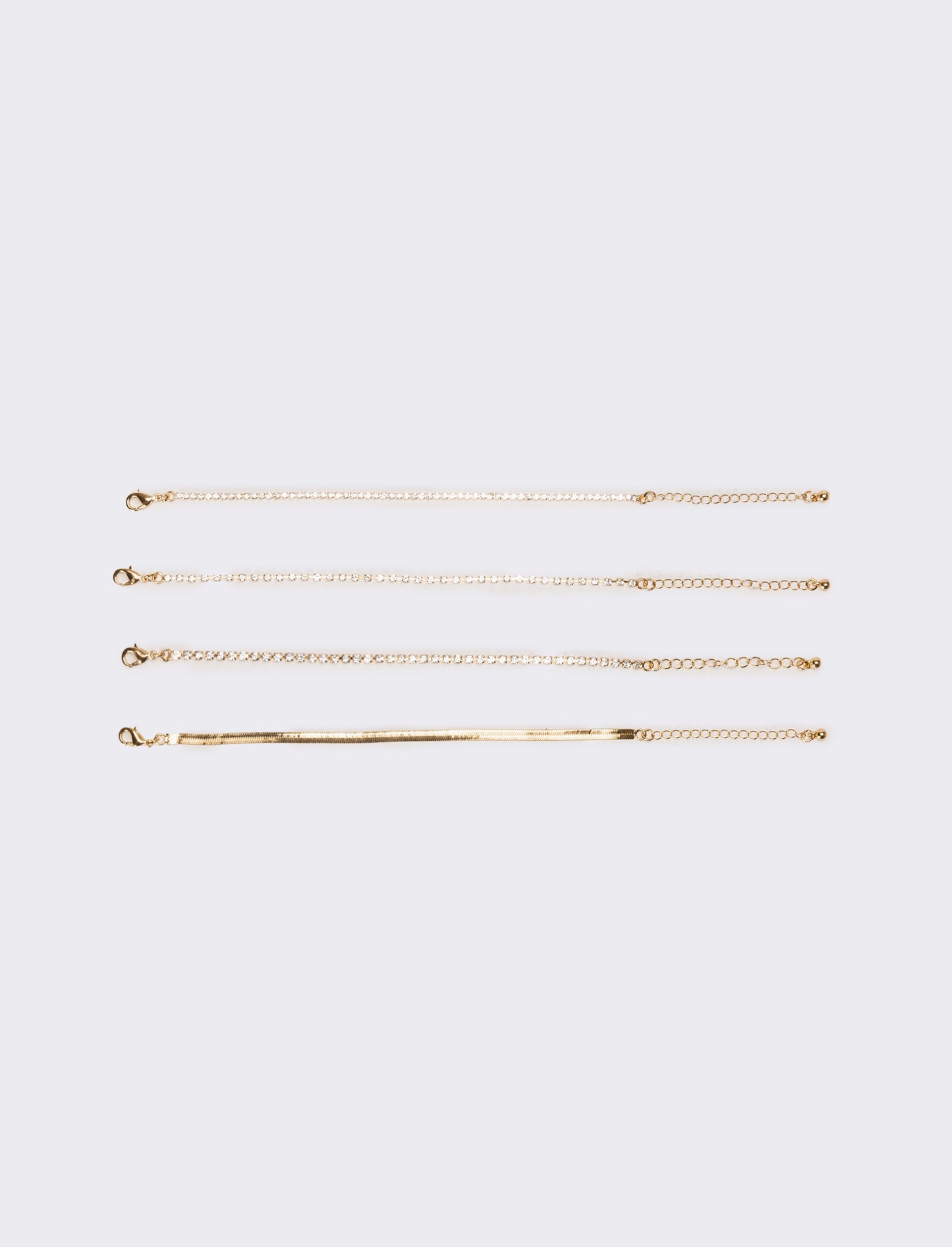 Bracciali donna 4 fili con strass - Oro