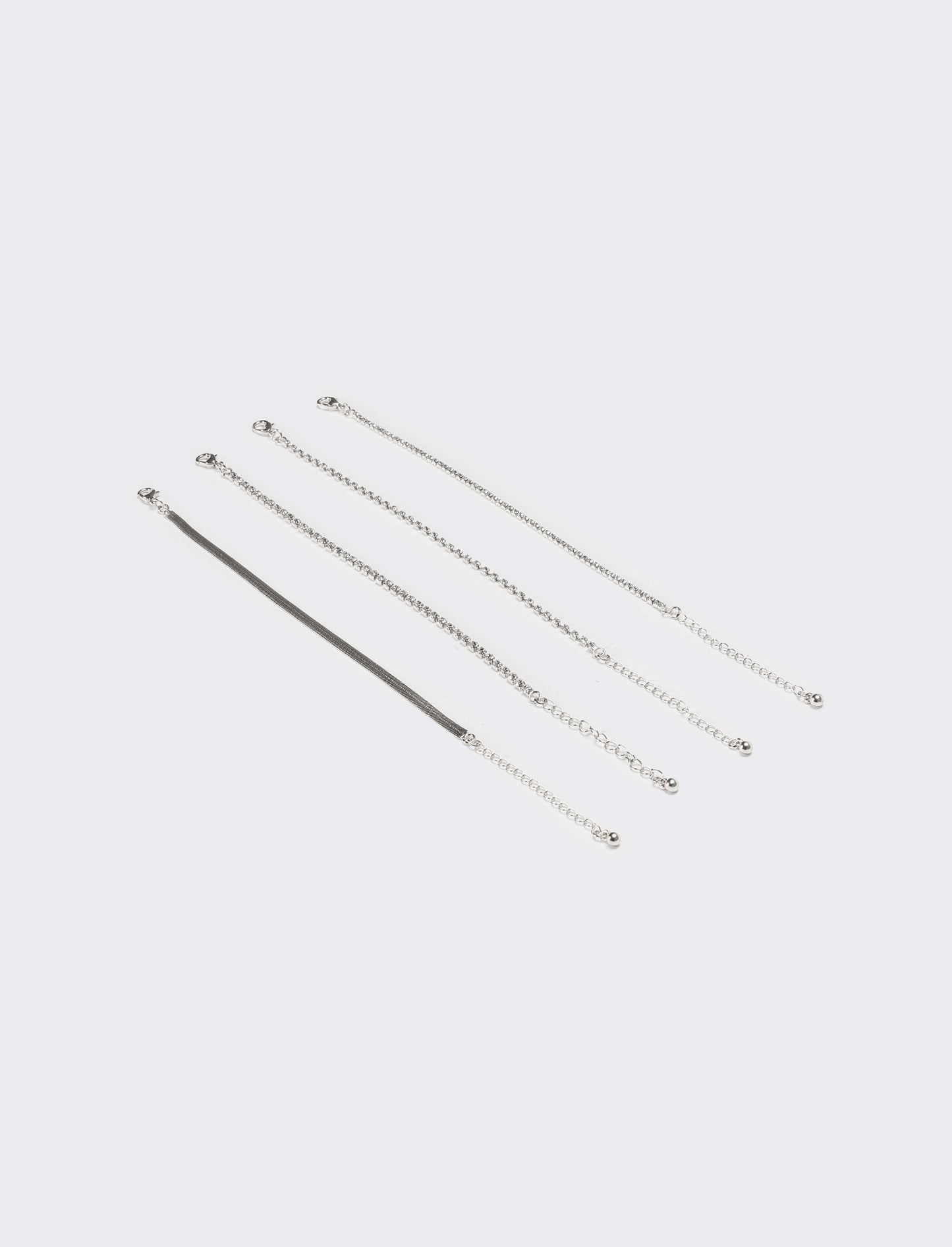 Bracciali donna 4 fili con strass - Argento