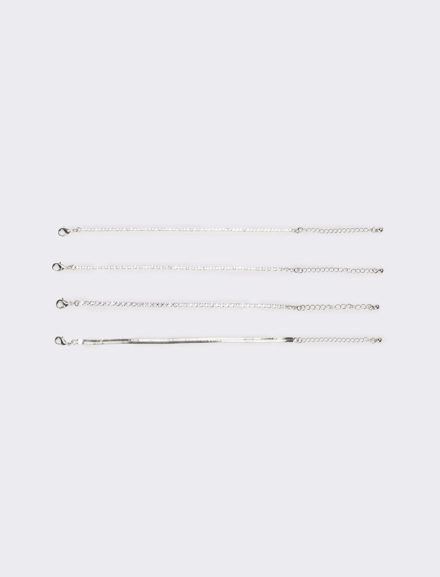 Bracciali donna 4 fili con strass - Argento