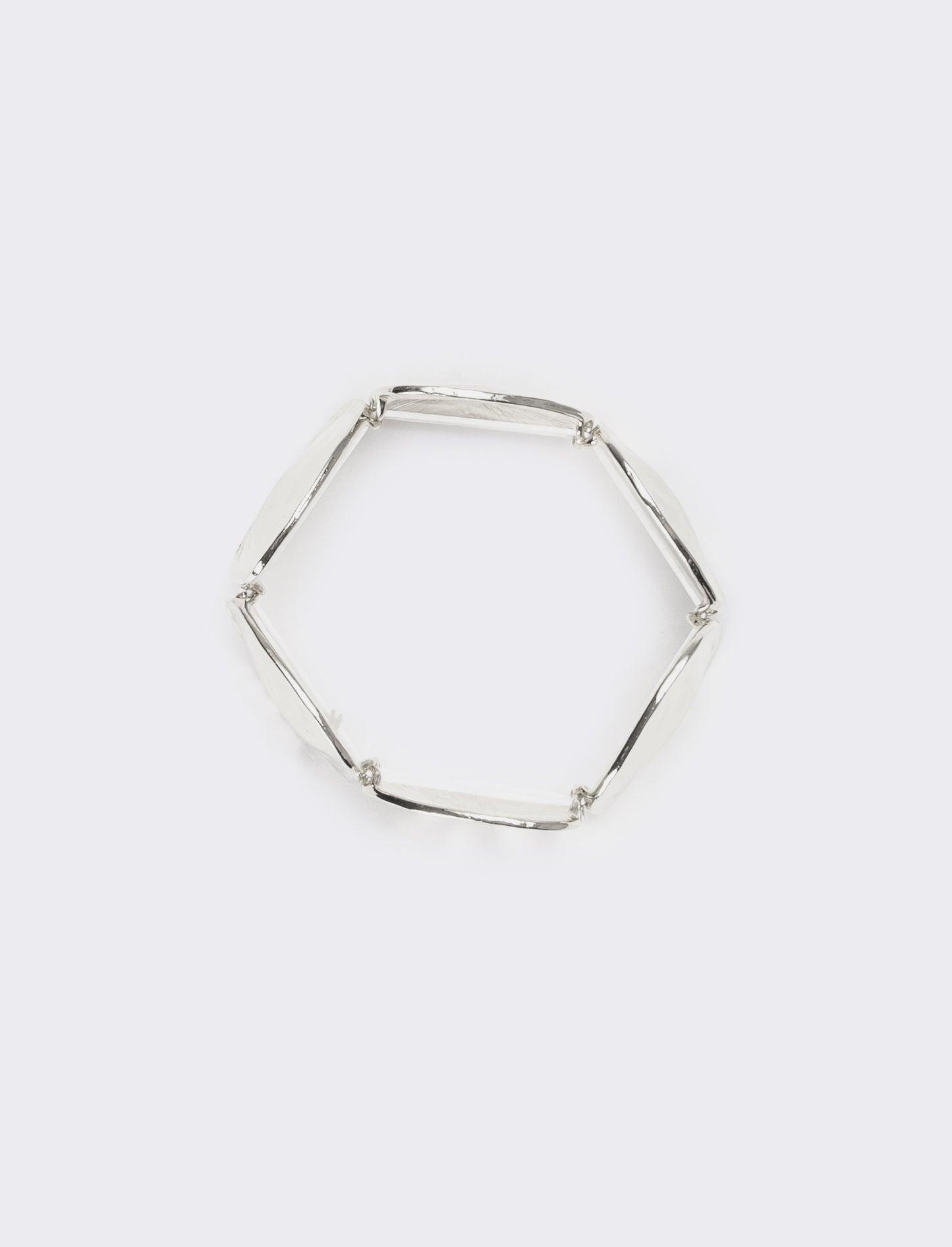 Bracciale donna martellato elastico - Argento