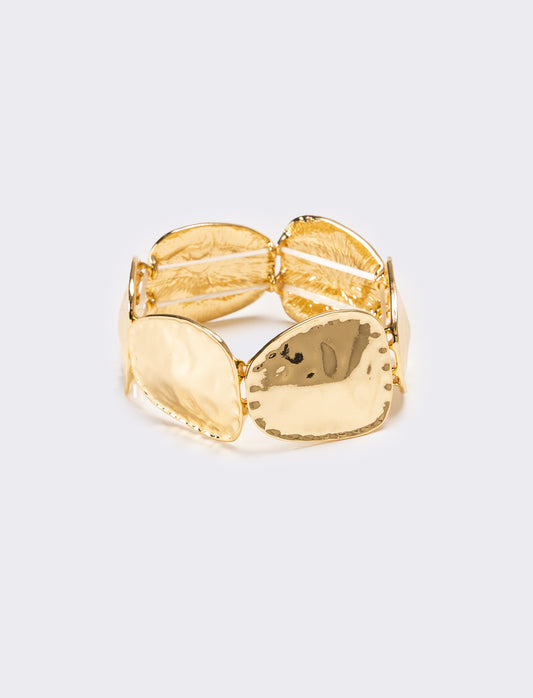 Bracciale donna martellato elastico - Oro