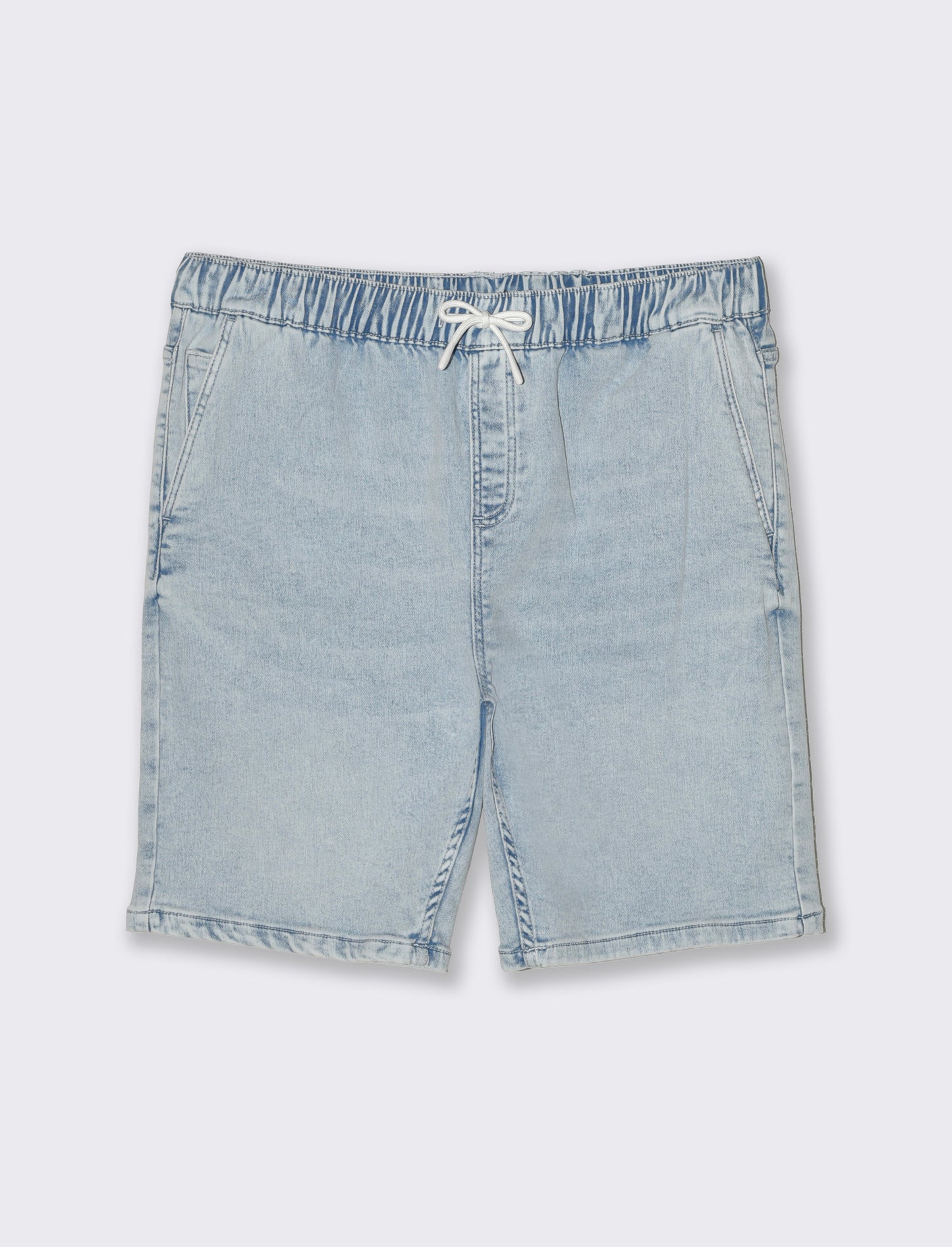 Bermuda in knitting effetto denim da uomo - Denim chiaro