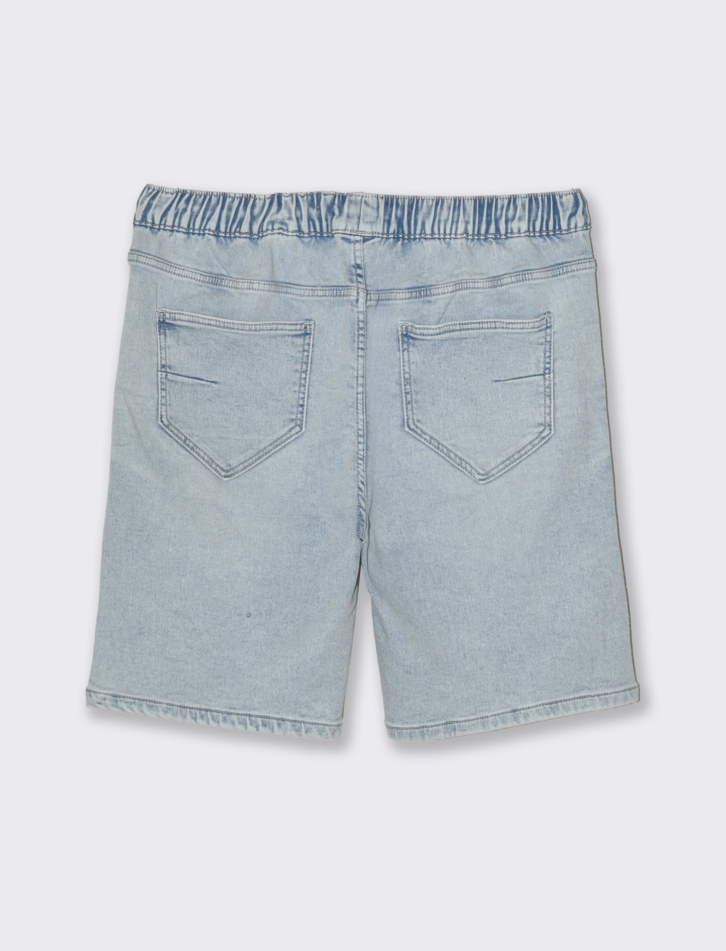 Bermuda in knitting effetto denim da uomo - Denim chiaro