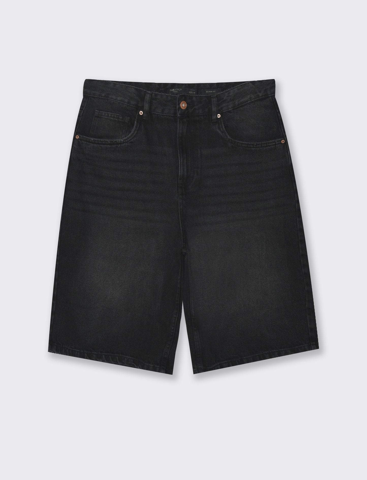 Bermuda di jeans skater da uomo - Nero