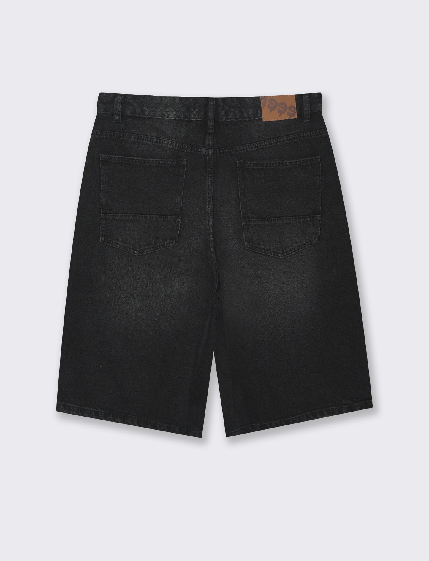 Bermuda di jeans skater da uomo - Nero
